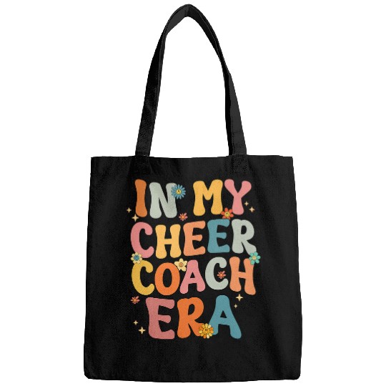 In My Cheer Coachs Era Funny Retro Groovy Cheerleading Coach Bags
