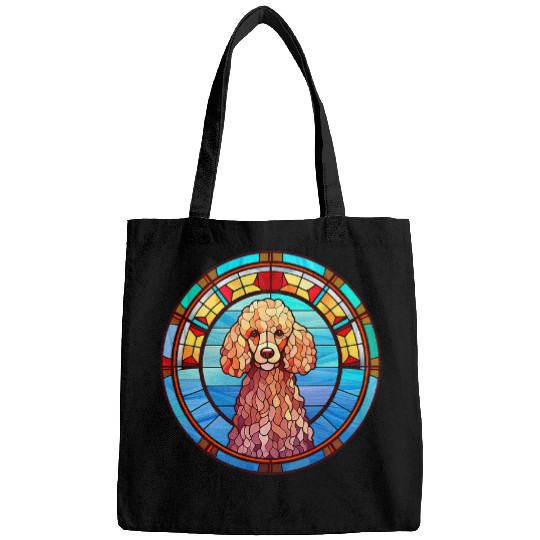 Poodle Dog Owner Stained Glass Full Face Art Bags