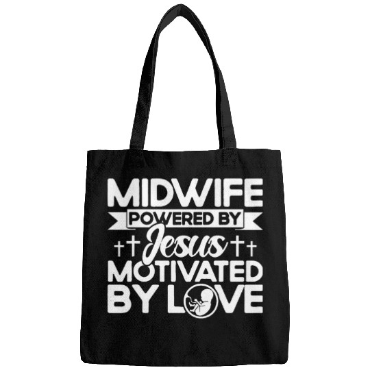 nurses Midwife Birth Worker Midwife Powered By Jesus Bags