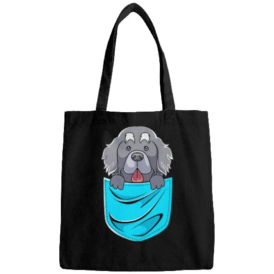 Newfie Dog Puppy In Pocket Cute Newfoundland Dog Bags