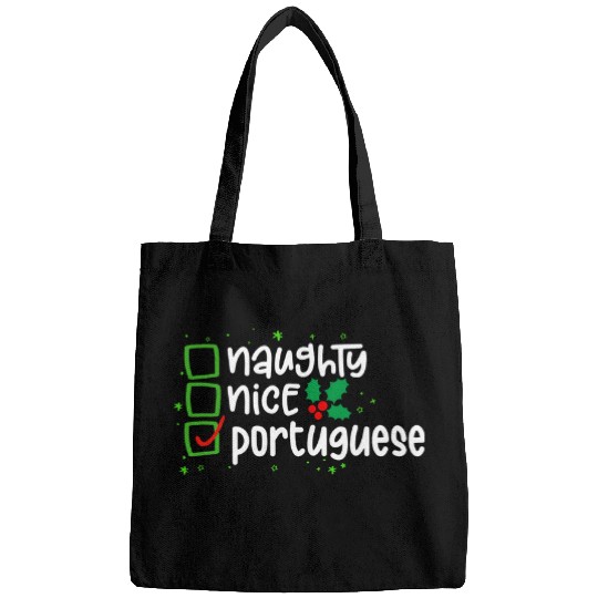 Portuguese Christmas Santas Naughty or Nice List Bags