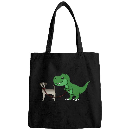 TRexs Dinosaur Walking Irish Wolfhound Funny Dog Bags