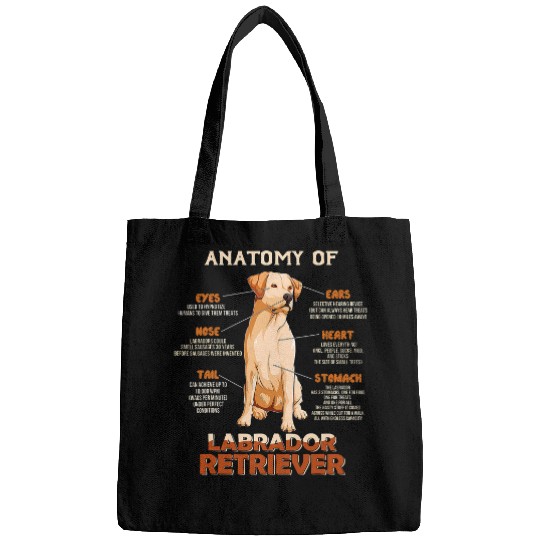 Labrador Lab Dog Anatomy Labrador Retriever Dog Lover Bags