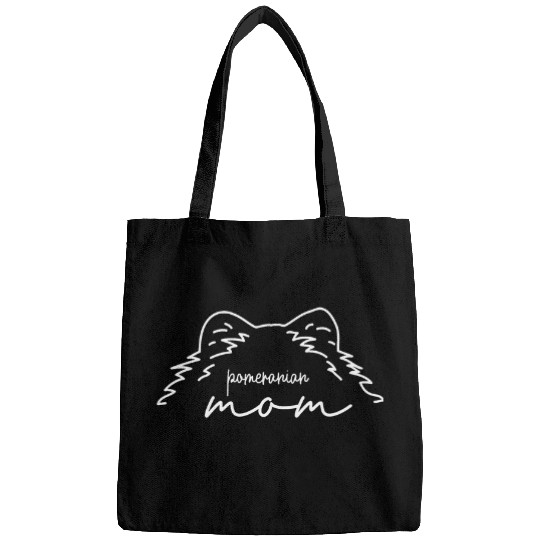 Pomeranian Mom Dog Ear Outline Pomeranian Mama Lover Owner Bags