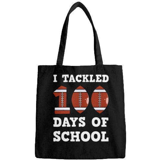 I Tackled 100 Days Of School Football Player Student Coach Bags