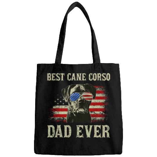 Mens bests Cane Corso Dad Ever Tee American Flag 4th Of July Bags