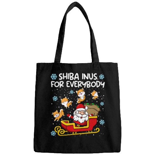 Dog Shiba Inu for Everybody Santa Sled Funny Christmas Shiba Inu Bags