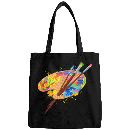Paint Palette Colorful Brush Artist Painter Art Teacher Bags
