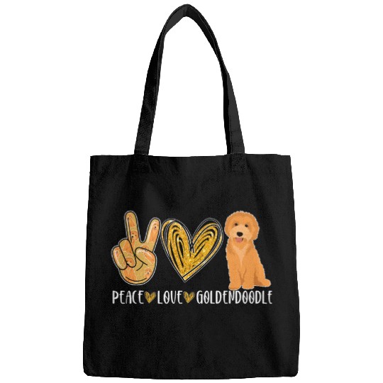 Dog Goldendoodle Peace Love Goldendoodle Cute Dog Lover Bags
