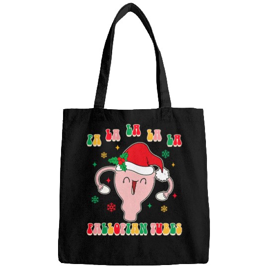 OBGYN Midwife Doula Christmas Fa La La La La Fallopian Tubes Bags
