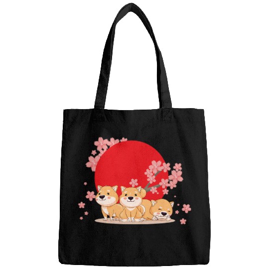Dog Shiba Inu Japanese Cherry Blossom Sakura Flower 3 Bags