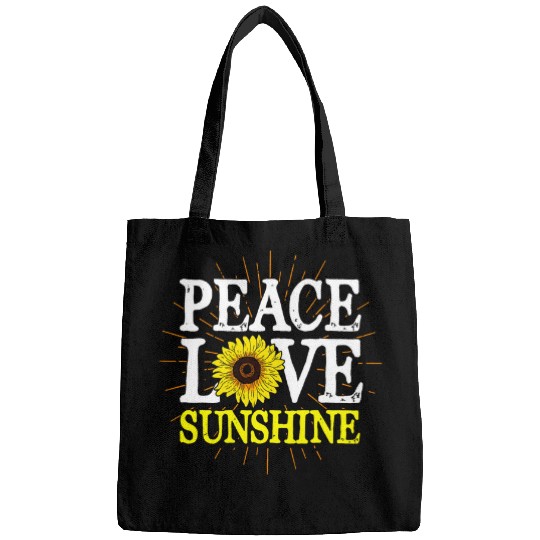 Hippie Florist Peace Love Sunshine Flower Blossom Sunflower Bags