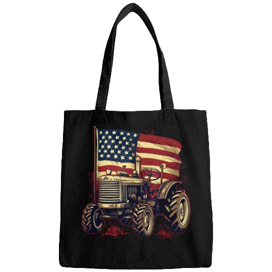 Rancher vintages Tractor US Flag Farming Animal Livestock Bags