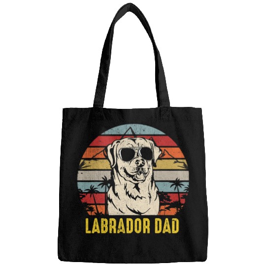 Labrador Lab Dog Mens Vintage Labrador Dad Fathers Day Dog Lover Bags