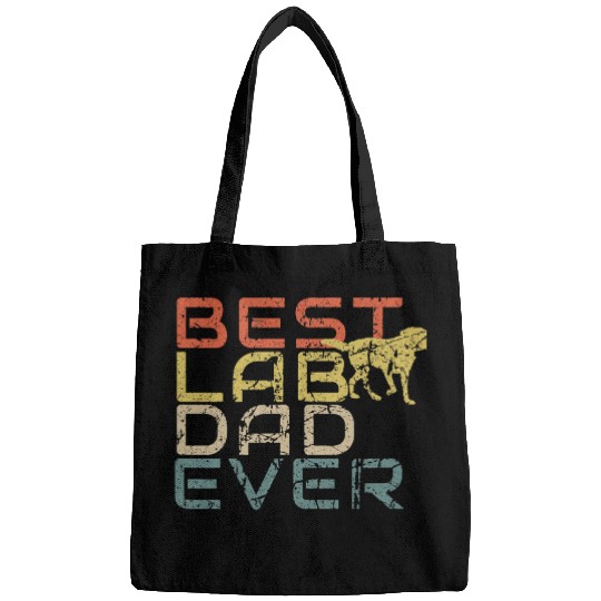 Labrador Lab Dog Best Lab Dad Ever Retro Vintage Labrador Dog Father 3 Bags