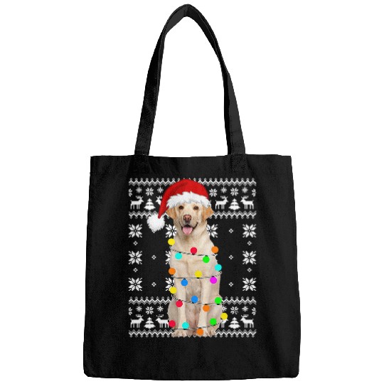 Labrador Lab Dog Lights Ugly Puppy Santa Hat Christmas Bags