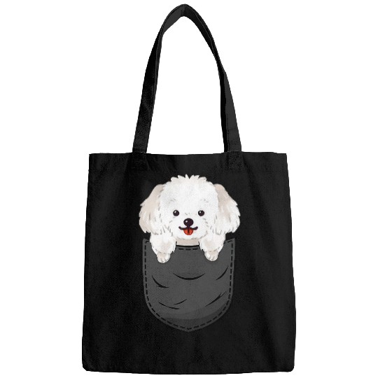 Maltese Dog In A Pocket Dog Owner Puppy Trainer Breeder Bags