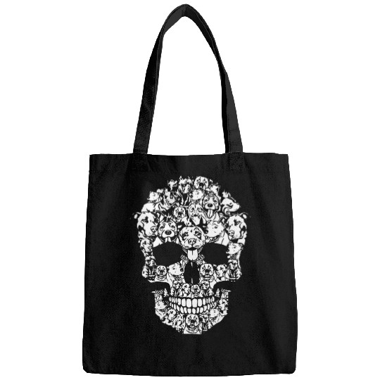 Skull Pitbull Skeletons Halloween Costume Scary funny Bags
