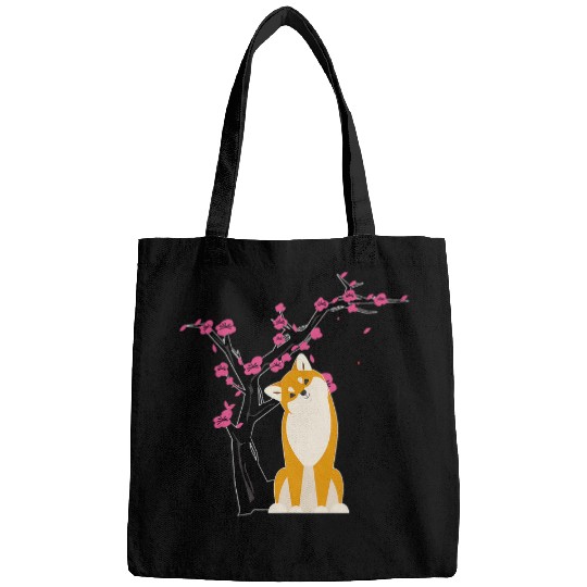 Dog Shiba Inu Japanese Cherry Blossom Flower Sakura Trees Kawaii 3 Bags