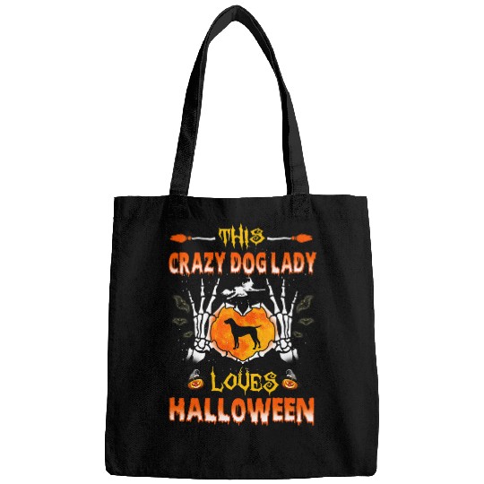 This crazys Dog Lady German Shorthaired Loves Halloween Bags