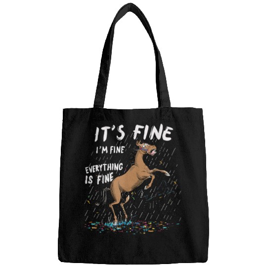 Horse Its Fine Im Fine Everything Is Fine Funny Farmer 21 Bags