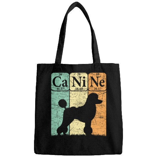 Poodle Dog Periodic Table Elements Dog Lover Canine 3 Bags