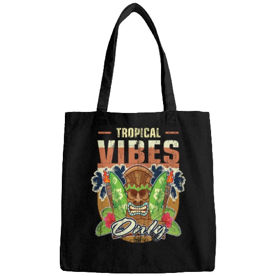 Tiki Bar Hawaiian Luau Tropical Vibes Only Bags