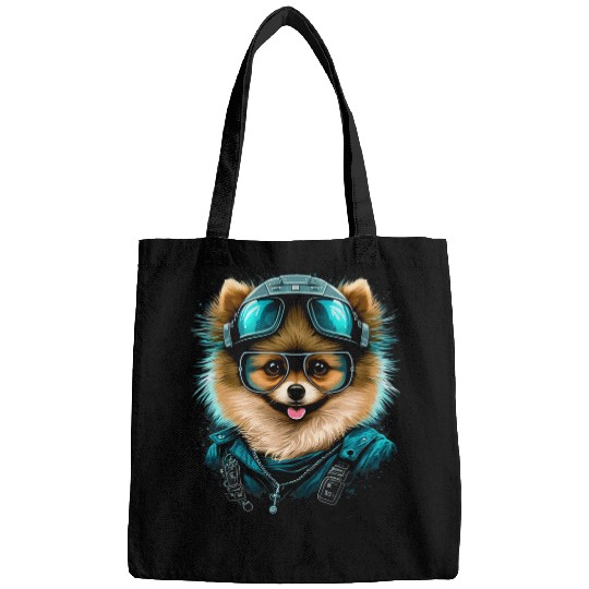 Aviation Pomeranian Dog Airplane Pilot on Pomeranian Pilot Bags