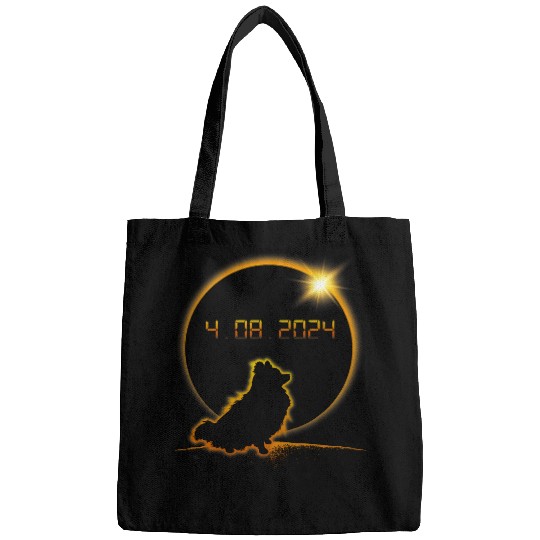 Total Solar Eclipse Pomeranian Dog April 8 2024 Totality Bags