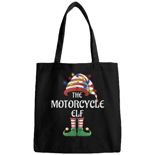 motorcycle elf lights 2matching family christmas pa Bags