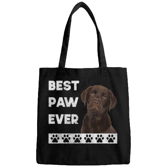 Labrador Lab Dog Brown Labrador Chocolate Best Paw Ever Dog Portrait Bags