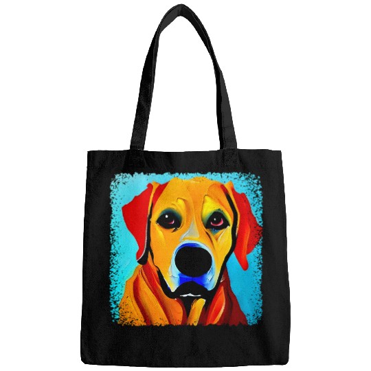 Labrador Lab Dog Painted In A Vibrant Modern Art Style Bags