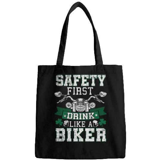Motorcycle Distressed Safety First Drink Like A Biker Bags