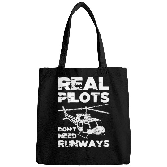 Aviation Real Pilots Dont Need Runways Helicopter Pilot 2 Bags