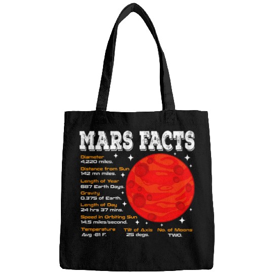 Mars Facts Planet Space Lover Astronomer Bags