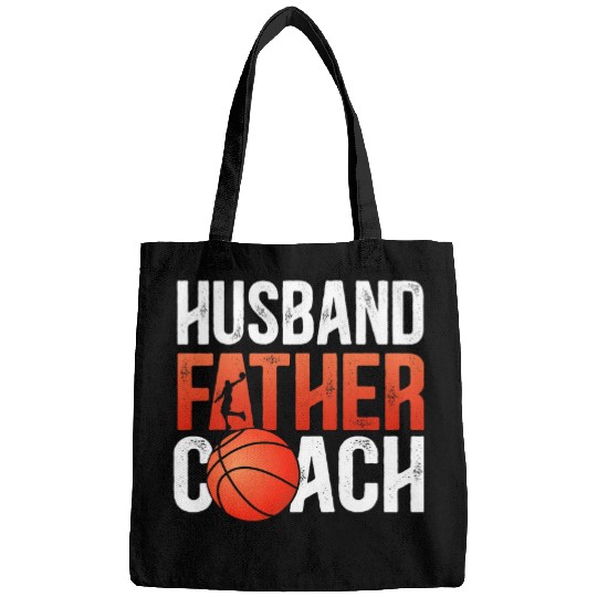 Mens Husband Father Basketball Coachs Dad Basketball Coach Bags