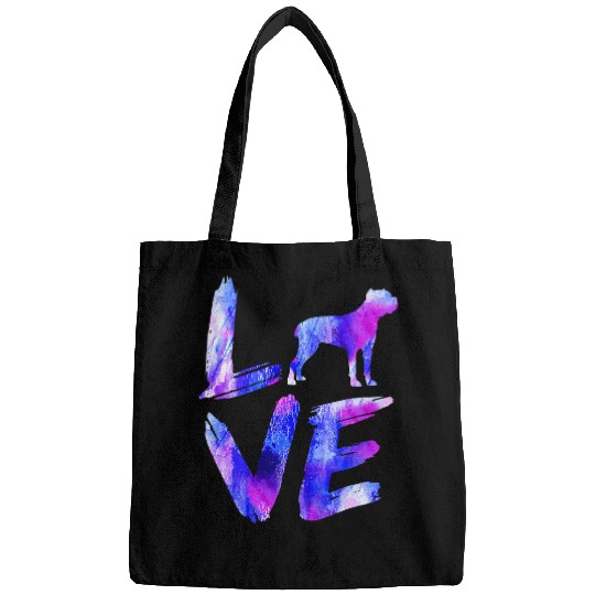 Love cane corso Watercolor Blue Dog Mom Dad Bags