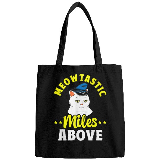 Airplane Pilot Cat Lover Aviation Aircraft Airport Aviator 2 Bags