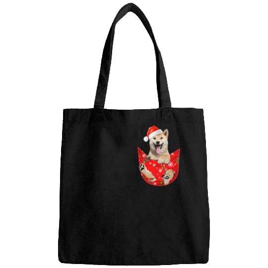 Dog Shiba Inu Funny Shiba Inu Christmas Pocket for Japanese Lovers Bags