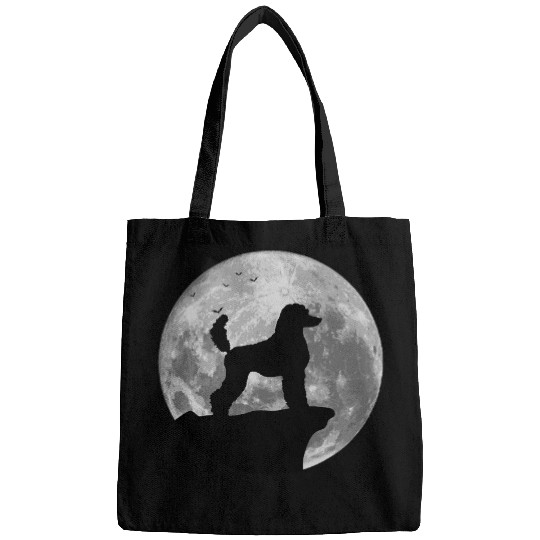 Standard Poodle Silhouette In The Moon Halloween Costume Bags