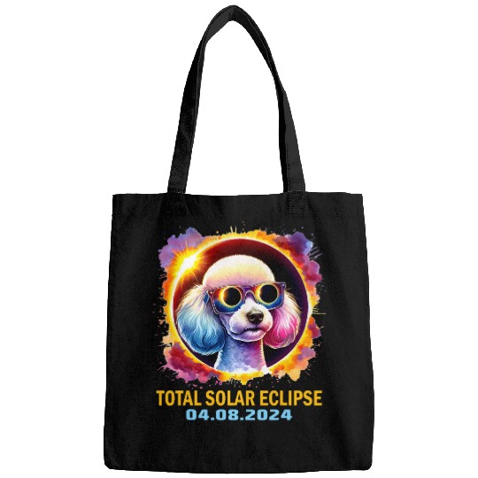 Total Solar Eclipse 2024 Poodle Dog Eclipse Glasses Colorful Bags