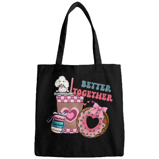 Poodle Better Together Groovy Retro Valentines Day Bags