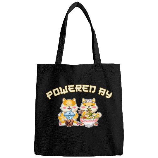 Dog Shiba Inu Powered By Bubble Tea Boba Ramen Shiba Inu Bags