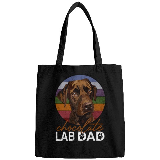 vintages Chocolate Lab Dad Brown Retro Labrador Retriever Dog Bags