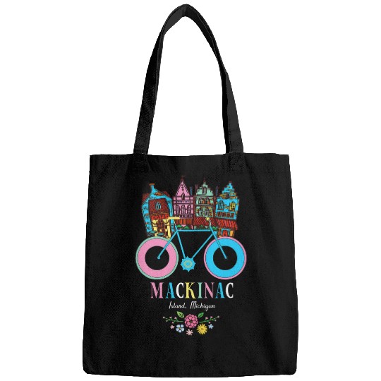 Mackinac Island Michigan Retro Bike Art Bags