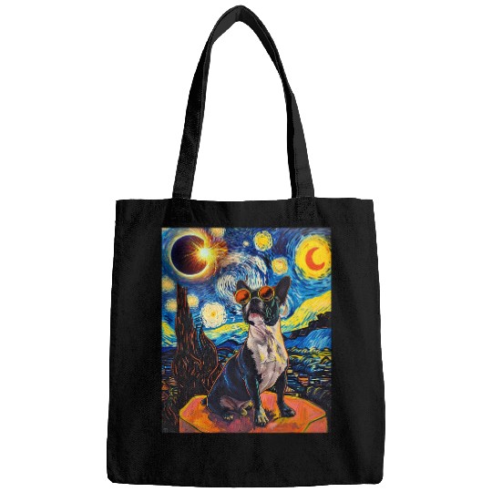 Total Solar Eclipse Boston Terrier Dog Bags