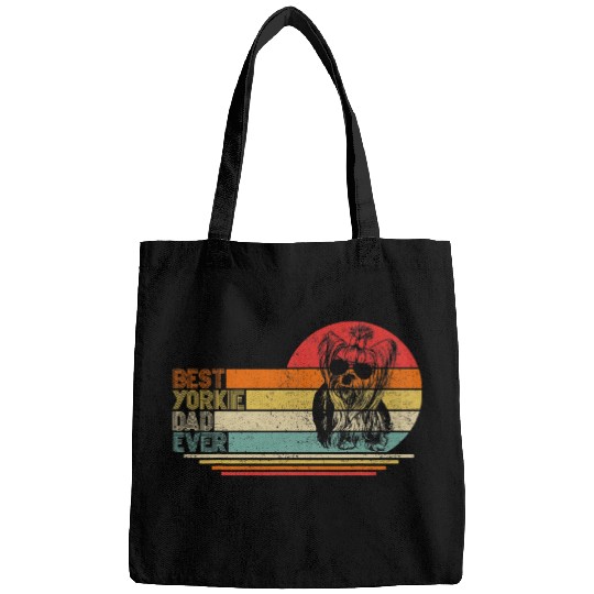 vintages bests Yorkie Dad Ever Yorkshire Terrier Fathers Day Bags