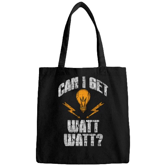 Mens Funny Can I Get Watt Technician Mechanic Electricity Humor Bags