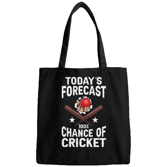 Todays Forecast 100 Chance Of Cricket Funny Cricket Bags