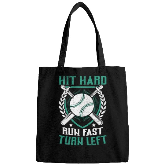 vintages Baseball Player Hit Hard Run Fast Turn Left Funny Bags